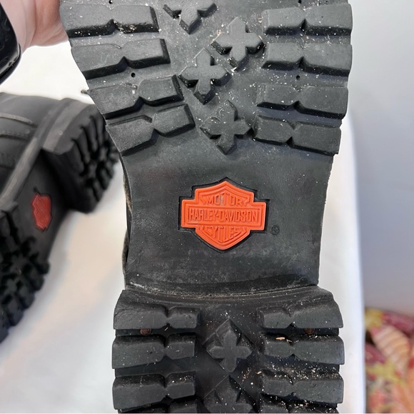 Harley Davidson black leather Faded Glory lace and buckle logger boots size 9.5 - Picture 10 of 10